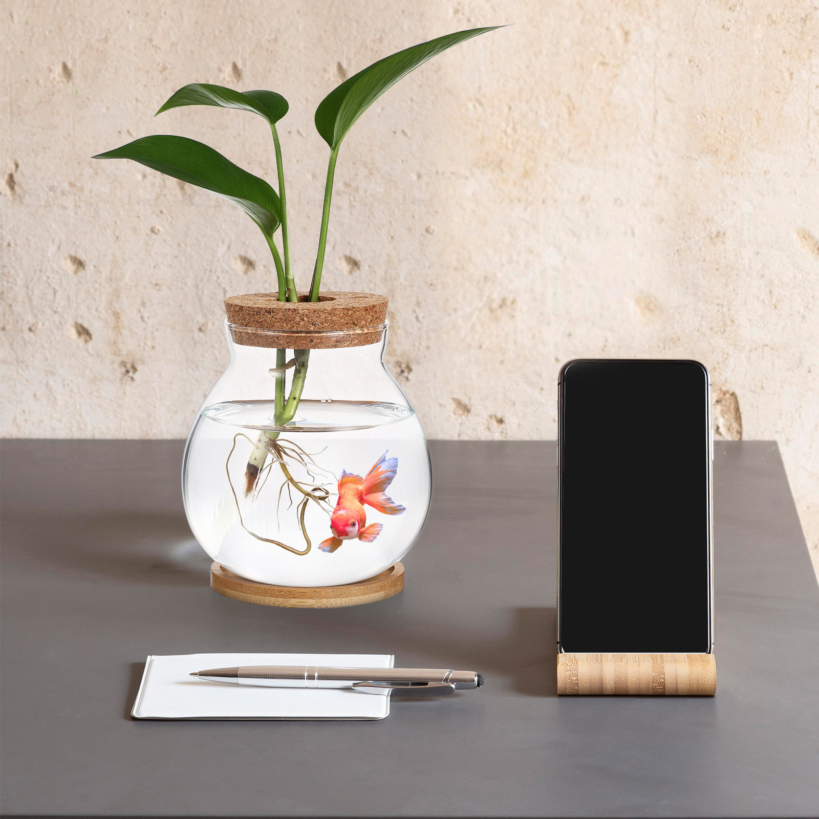 Planted Aquarium Bowl - Akuarium Kaca Meja Kecil untuk Ikan