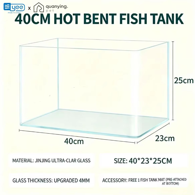 Planted Aquarium Bowl - Akuarium Kaca Persegi Panjang Ultra Putih
